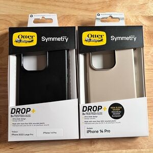 Lot of 2: OtterBox Symmetry Series Black & Cream Phone Case